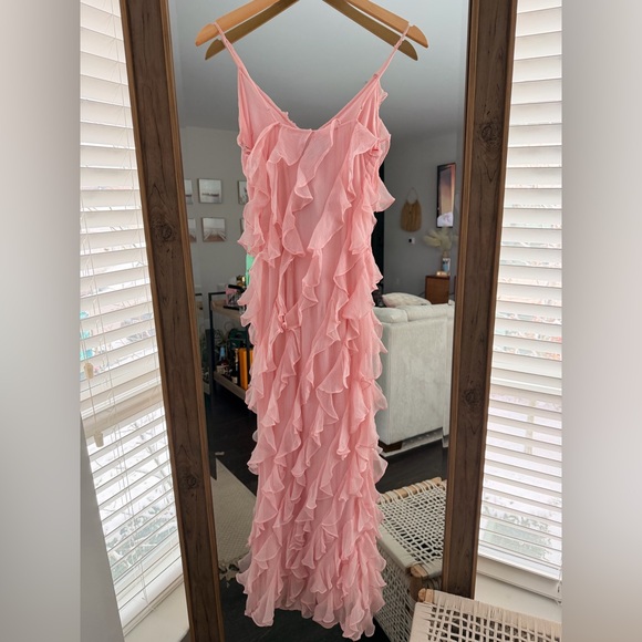 BHLDN Anthropologie Jia Bias-Cut Ruffled V-Neck Gown - Picture 8 of 10